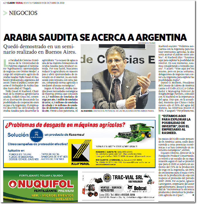 Saudi Arabia possibility to Invest in Argentina